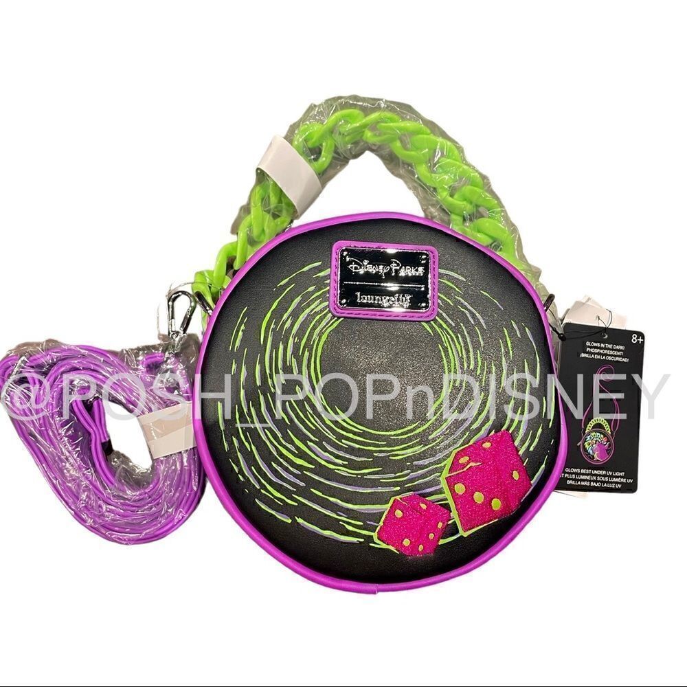 Loungefly OOGIE BOOGIE  BASH 2022 LIME GREEN PURPLE PInk GLOW IN THE DARK - Picture 2 of 3